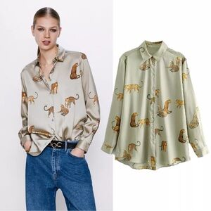 Zara Leopard Print Shirt